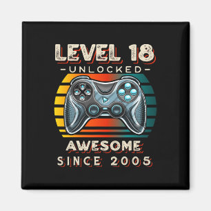 Imán Nivel 18 Videojuego desbloqueado 18º cumpleaños 18