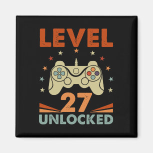Imán Nivel 27 Video Gamer desbloqueado 27 cumpleaños 27