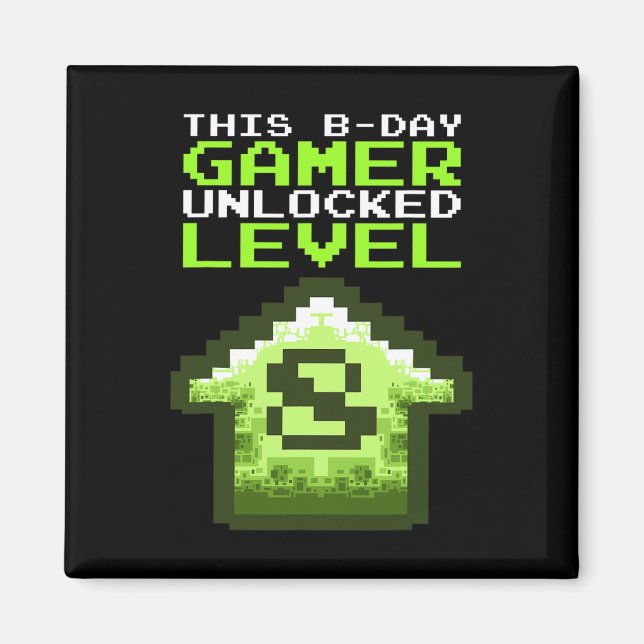 Imán Nivel 8 Desbloqueado Cumpleaños Videojuego 8º Cump (Frente)