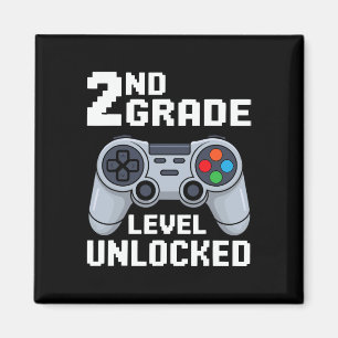 Imán Nivel de 2do Grado Desbloqueado Gamer Primer Día d