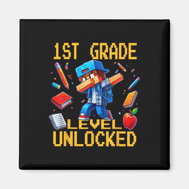 Imán Nivel de primer grado desbloqueado Dabbing Gamer C (Frente)