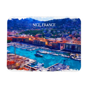 Imán Niza Francia Riviera Francesa Marina Acuarela