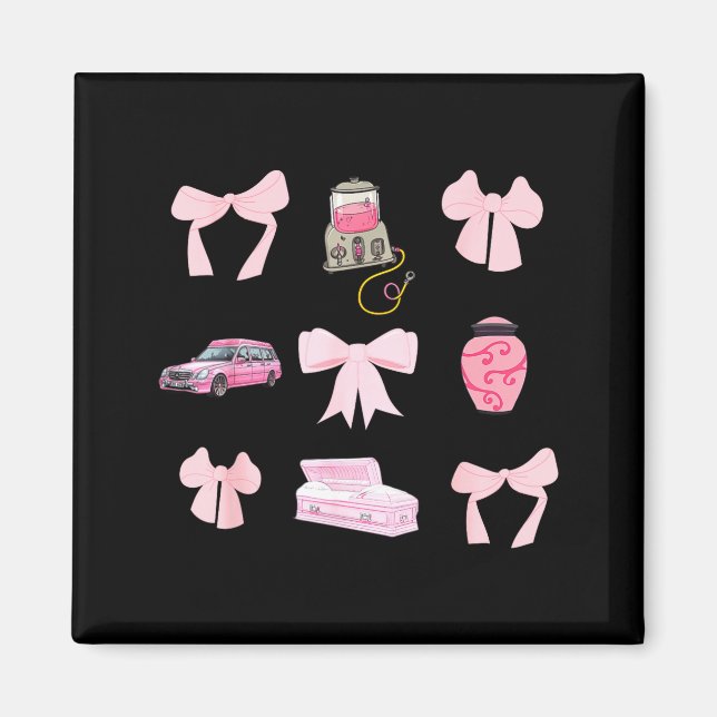 Imán Nk Coquette Bow Funeral Director Mortician Mortuar (Frente)