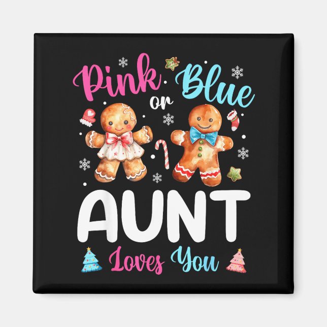 Imán Nk Or Blue Aunt Loves You Gender Reveal Christmas  (Frente)
