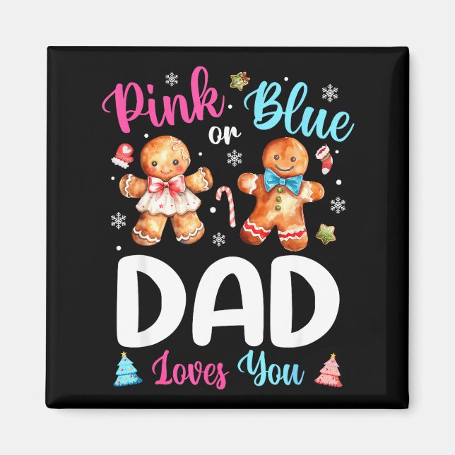 Imán Nk Or Blue Dad Loves You Gender Reveal Christmas  (Frente)
