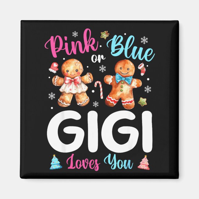 Imán Nk Or Blue Gigi Loves You Gender Reveal Christmas  (Frente)