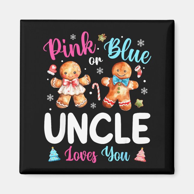 Imán Nk Or Blue Uncle Loves You Gender Reveal Christmas (Frente)