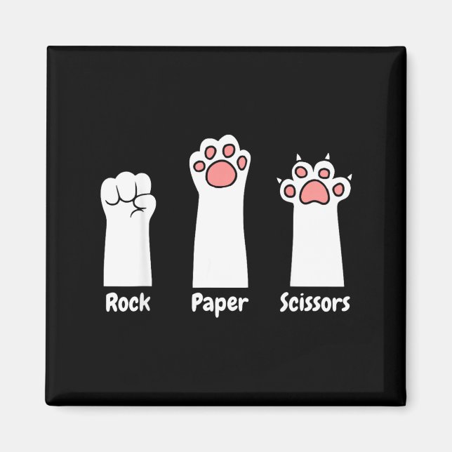 Imán Nk Paw Prints Pet Lover Rock Paper Scissors Hand G (Frente)
