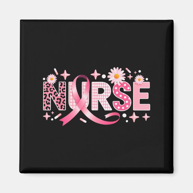 Imán Nk Ribbon Stethoscope Nurse Life Breast Cancer Awa (Frente)