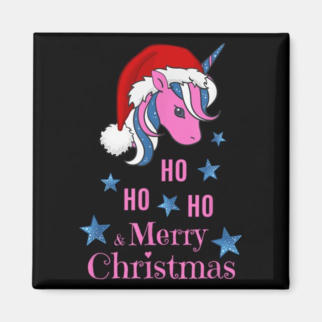 Imán Nk Unicornio Santa Feliz Navidad  (Frente)