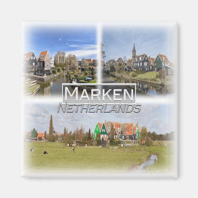 Imán NL0031 Europa, Países Bajos, Marken, nevera (Frente)