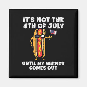 Imán No 4 de julio Wiener Hotdog American Flag Patrioti