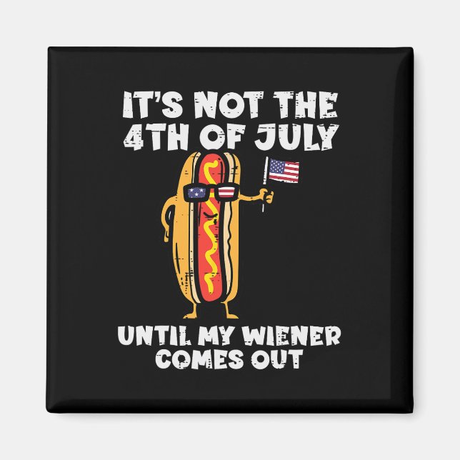 Imán No 4 de julio Wiener Hotdog American Flag Patrioti (Frente)