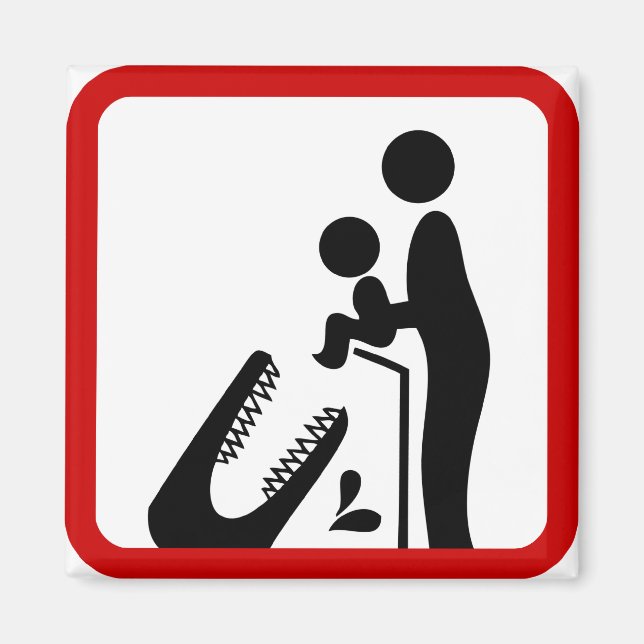 Imán No alimentes a la bebé en el Rótulo del zoológico  (Frente)