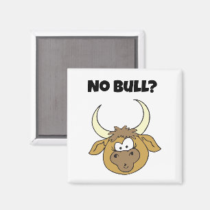 Imán No Bull Funny Brown Personalizado Cow Head Art