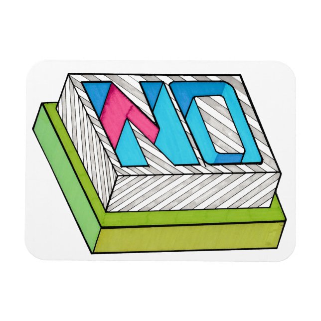 Imán NO Button Funny Pop Art magnet (Horizontal)