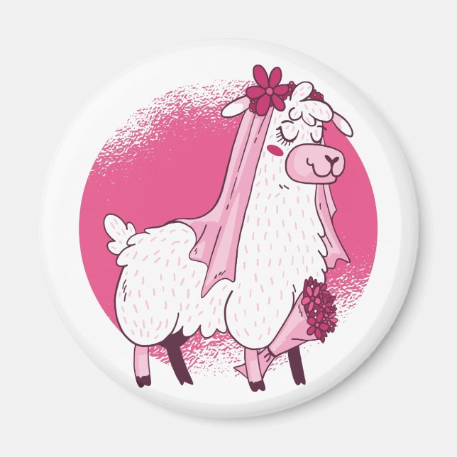 Imán No Drama LLama BRIDE Funny Wedding Bridal Shower (Frente)