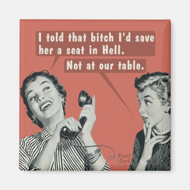 Imán No en nuestra mesa. (Frente)