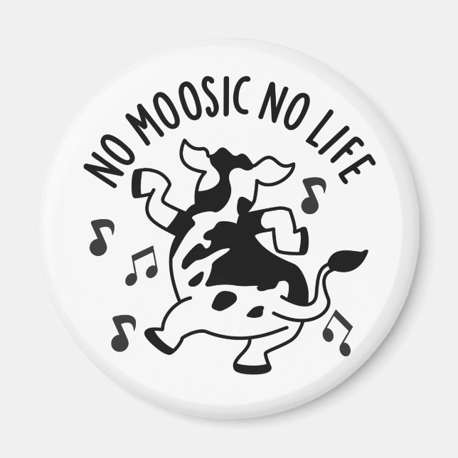 Imán No es Moosic No Life Funny Cow Pun (Frente)