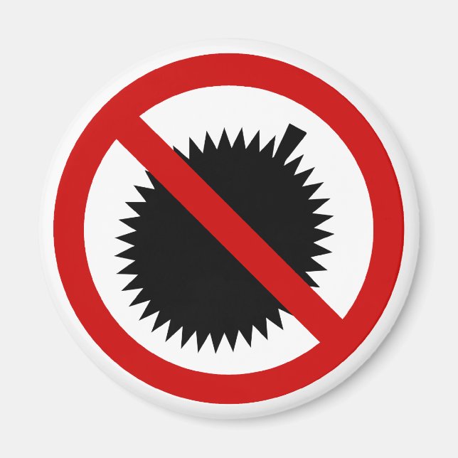 Imán NO Fruta tropical duriana ⚠ Rótulo tailandés ⚠ (Frente)