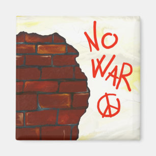Imán No hay guerra, pintura mural. Ilustracion digital