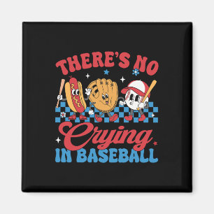 Imán No Hay Lloros En El Béisbol Funny Game Day Base