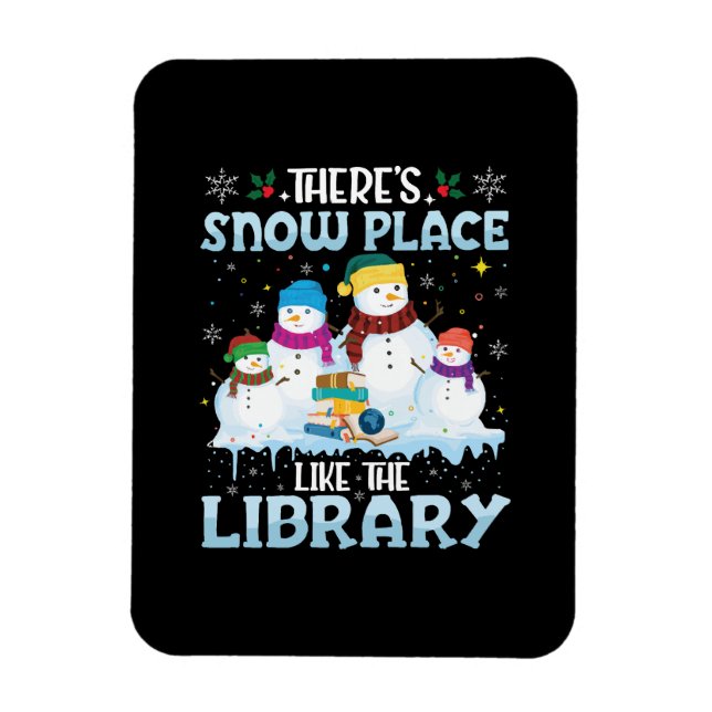 Imán No hay lugar como la Navidad de la Biblioteca (Vertical)