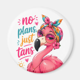 Imán No hay planes, solo bronceados - Flamingo descarad
