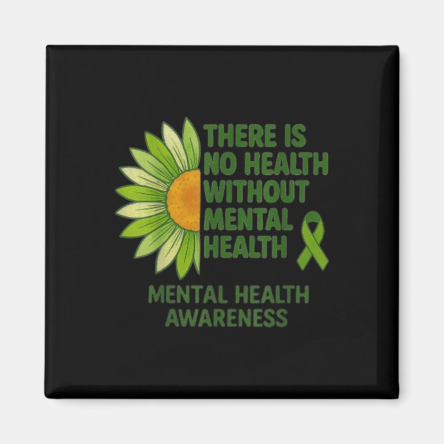 Imán No Hay Salud Sin Salud Mental Rib Verde (Frente)