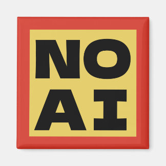 Imán NO IA Texto en Negrita Tipografía Moderna Amarillo