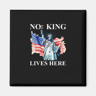 Imán No King Lives en América Bandera Patriótica de Lib