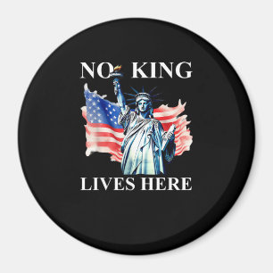 Imán No King Lives en América Bandera Patriótica de Lib