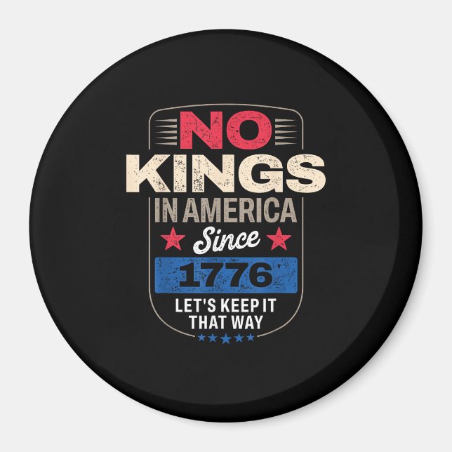 Imán No Kings In America Retro Clásico (Frente)