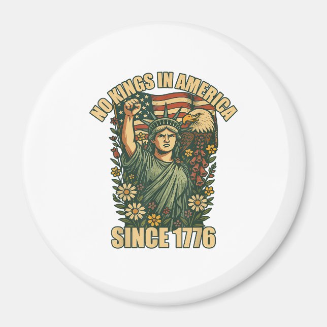 Imán No Kings In America Statue Of Justice For Immigran (Frente)
