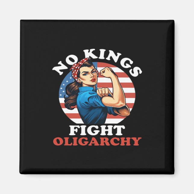 Imán No Kings Oligarchy Retro Classic (Frente)