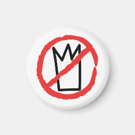Imán No kings protest logo, no crown red stop sign