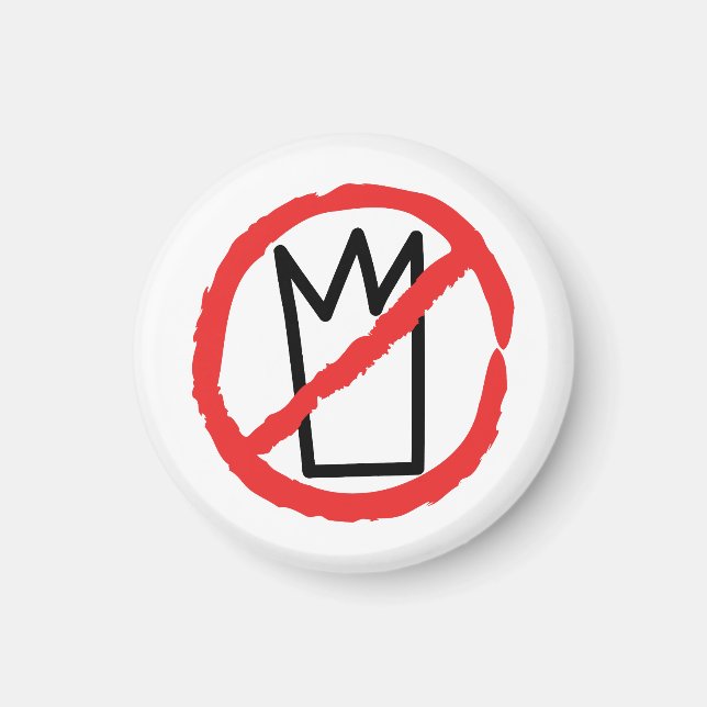 Imán No kings protest logo, no crown red stop sign (Frente)
