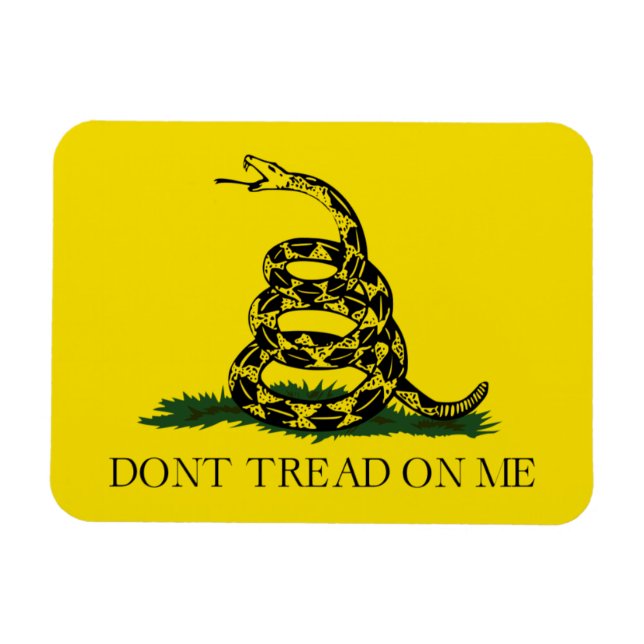 Imán No me enseñes la bandera estadounidense de Gadsden (Horizontal)