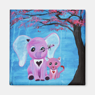 Imán No Me Olvides Elefante Lindo Gato Flor de Cerezo A