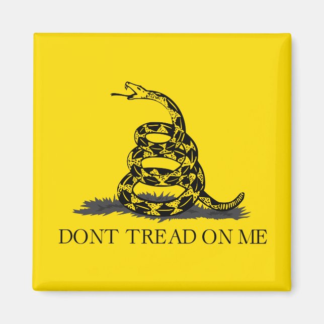 Imán No me pises Gadsden Flag AMARILLO NEGRO (Frente)