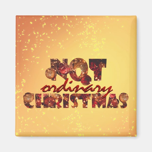 Imán No Navidades comunes Red Holidays Art Font (Frente)