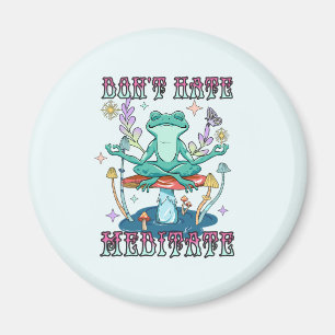 Imán No odies, meditar - meditar rana y flor