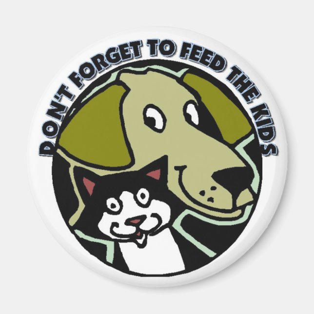 Imán No olvides alimentar a los niños (Frente)