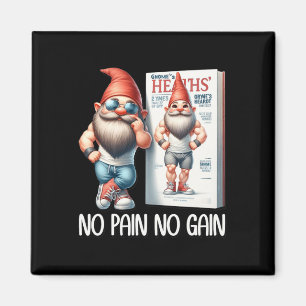 Imán No Pain No Gain Gnome Divertido Para Construir Cue