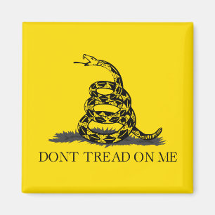 Imán No pisotearme bandera Gadsden NEGRO AMARILLO