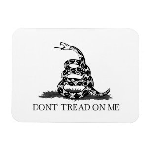 Imán No pisotearme bandera Gadsden NEGRO Y BLANCO