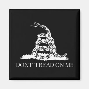 Imán No pisotearme bandera Gadsden NEGRO Y BLANCO