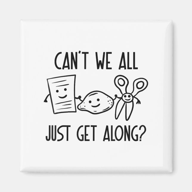 Imán ¿No podemos todos estar a la altura de las tijeras (Frente)