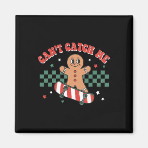 Imán No Puede Atraparme Groovy Navidad Hombre de Jengib