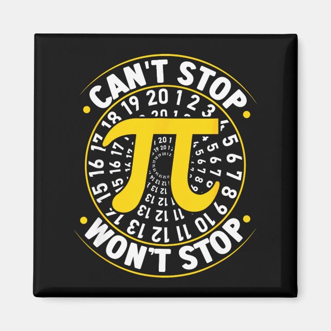 Imán No Puedo Detener Pi No Parará Matemáticas Día Pi D (Frente)